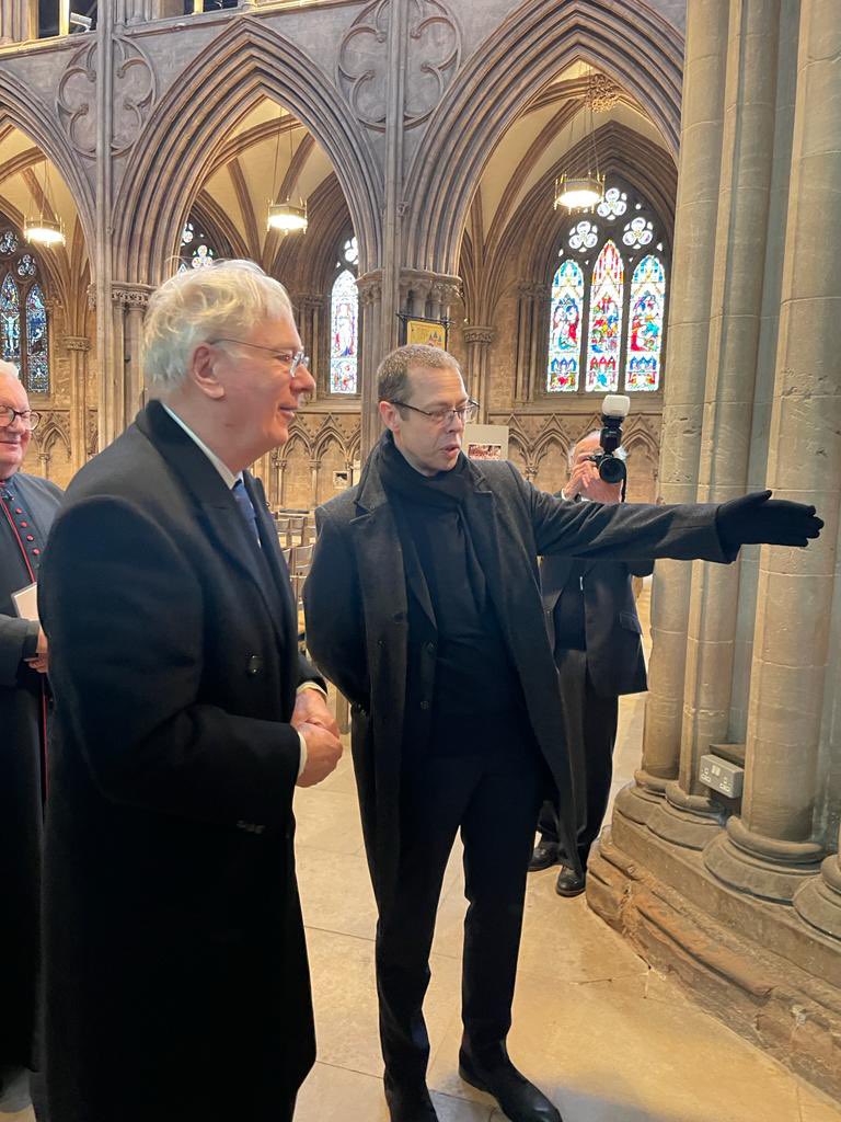 pwalkersculptor's tweet photo. A nice afternoon spent reflecting on nearly 7 years work @LichfieldCath as #artisitcdirector and #artistinresidence - discussing the major #art #installations #engagement and #stchadstatue with the Duke and Duchess of Gloucester on their visit to the #Cathedral https://t.co/gt9h7feQLi