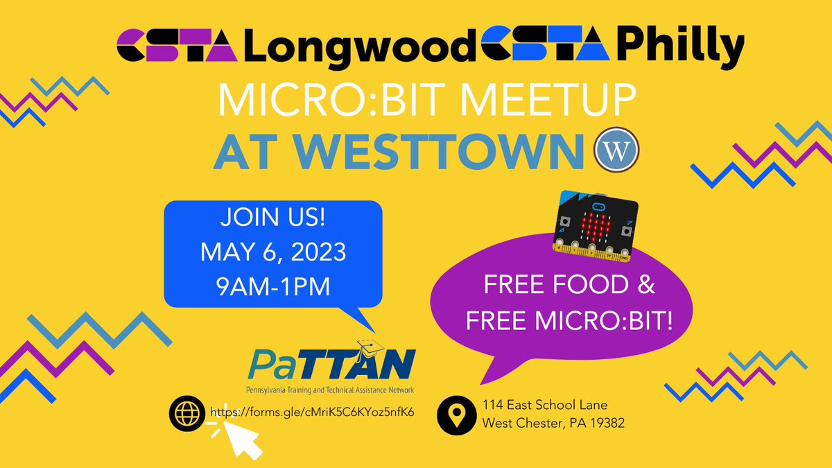 Amanda Jeane (@amandajeaneedu) on Twitter photo Calling all Philly Area Computer Science Educators! I'm helping to host a #microbit Meetup on May 6th, 2023 with <a href="/CstaLongwood/">CSTA Longwood</a> & <a href="/CSTAPhilly/">CSTAPhilly</a>! We’re providing free food & a free micro:bit. Thanks <a href="/pattanupdates/">PaTTAN</a>! Register here: forms.gle/nJKotiC1J4dmw1… Calling all Philly Area Computer Science Educators! I'm helping to host a #microbit Meetup on May 6th, 2023 with <a href="/CstaLongwood/">CSTA Longwood</a> & <a href="/CSTAPhilly/">CSTAPhilly</a>! We’re providing free food & a free micro:bit. Thanks <a href="/pattanupdates/">PaTTAN</a>! Register here: forms.gle/nJKotiC1J4dmw1…