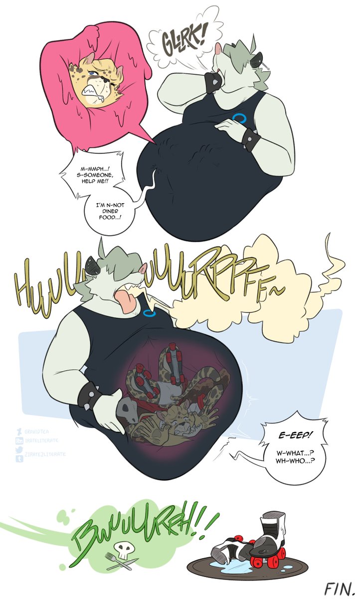 2Irate2Literate's tweet photo. A random idea that ballooned into a 3 page comic, inspired by my fascination with diners and roller skate waitresses.

Reg the possum boy seems to love both of them~ https://t.co/ETml1gBx0Y