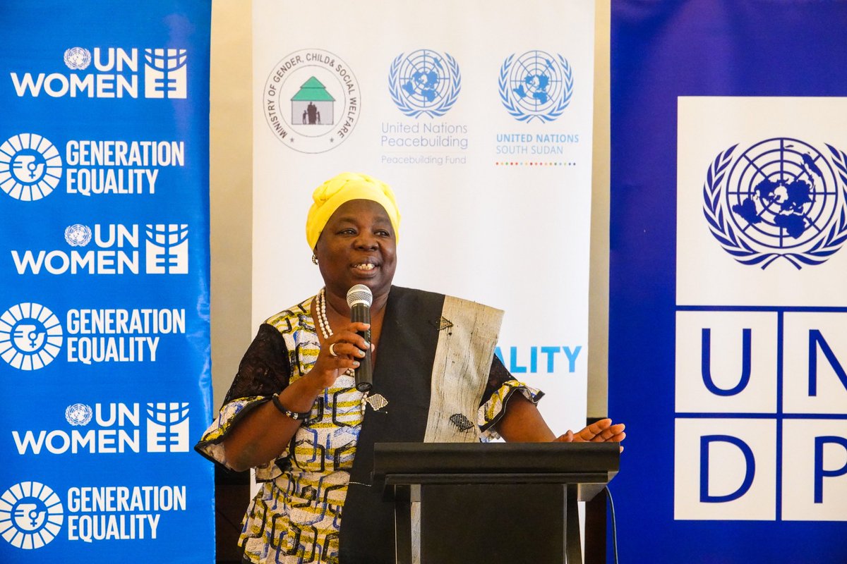 MgcswssMinister's tweet photo. The #MGCSW in collaboration with @unwomenssudan @UNPeacebuilding, @undpsouthsudan, @unwomenssudan &amp; @unmissmedia finally concluded capacity building workshop for security sector stakeholders on championing #genderequality. https://t.co/bWEoqOxpMO