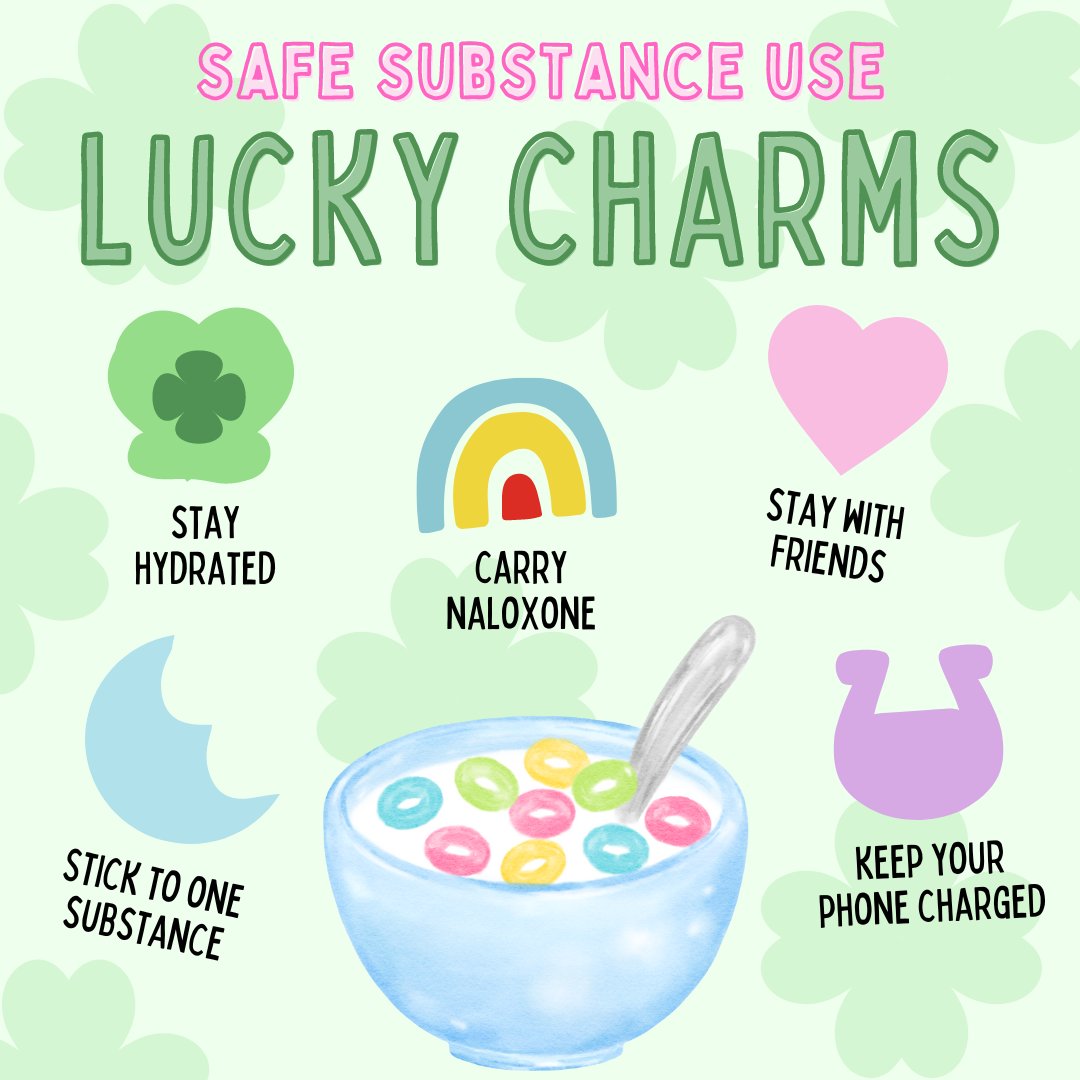 QueensU Student Wellness Services (@queensusws) on Twitter photo 🌈 They're magically delicious! Keep these lucky charms in mind during your St. Patrick's Day celebrations! 
 
Reminder: you can get naloxone for free at most pharmacies! 🌈 They're magically delicious! Keep these lucky charms in mind during your St. Patrick's Day celebrations! 
 
Reminder: you can get naloxone for free at most pharmacies!