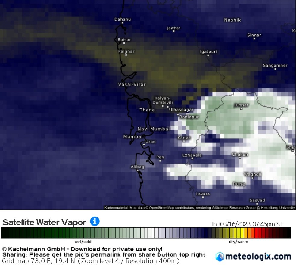 meet_abhijit's tweet photo. #Badlapur records 21.3mm #Rainfall till 8.30pm..
And 3mm ending 8.30am on 16 Mar for last 24hr As per #imd 24hrs measuring
Sub 20c min temp happening now. #Thunderstorm #downdraft magic ⛈️😍
Yellow patch as seen on #Mumbai #IMD radar
#MumbaiRains #BadlapurRains #Weather #MH https://t.co/wvMICsgjr4