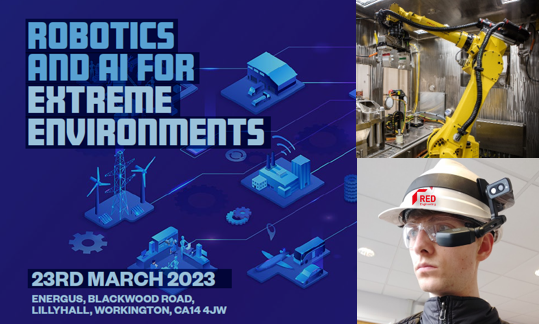 RedEngineersUK's tweet photo. Next week we are very much looking forward to attending the Robotics and AI for Extreme Environments event at Energus in Workington.

RED will be exhibiting on stand 32, come and find us to learn more. https://t.co/ZSZqVxdCjf
