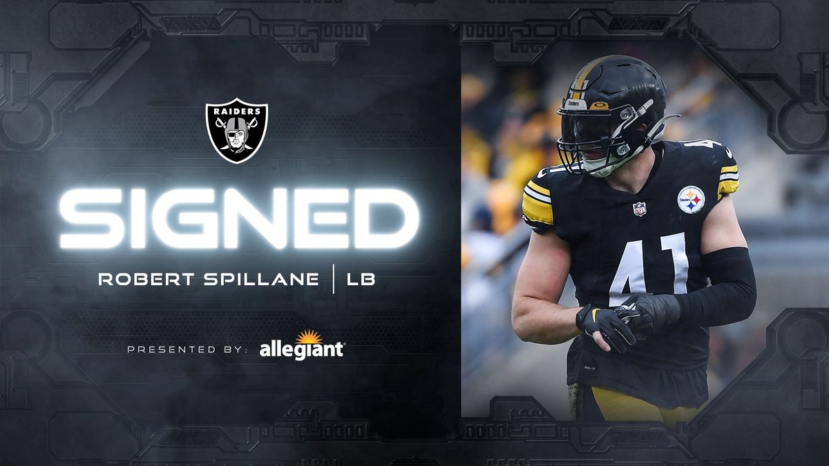 Raiders's tweet photo. Depth and power 💪

We have signed unrestricted free agent LB Robert Spillane » https://t.co/7iYeOW17y9 https://t.co/vdBwcGEt2A