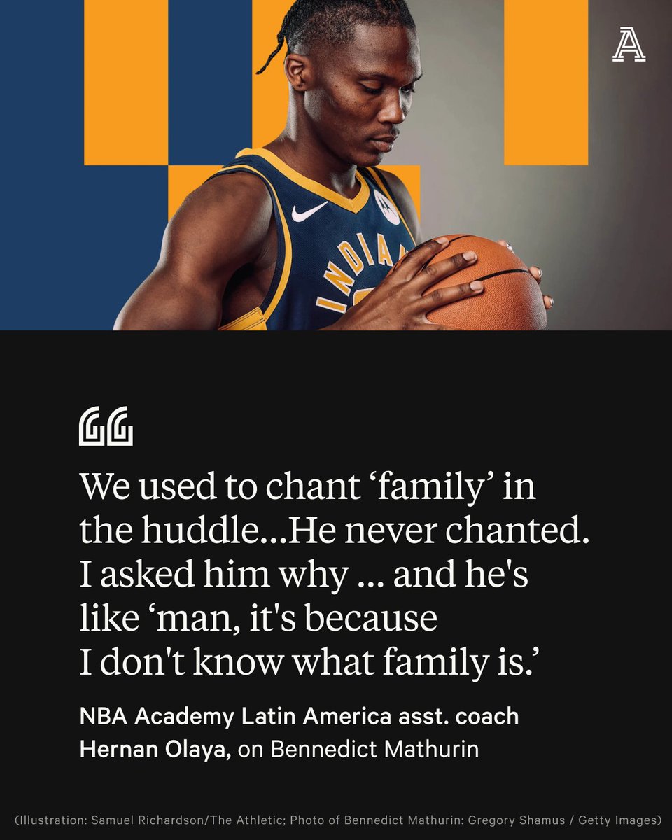 TheAthleticNBA's tweet photo. When scouts first saw Pacers rookie Bennedict Mathurin, he was hanging with the wrong crowd.

"We might lose this kid.”

@joevardon on how a Latin American academy pulled him out of Montreal, hugged him until he broke, and then built him back up again.

https://t.co/11Vt8QqYzO https://t.co/NB2VT9HO2p