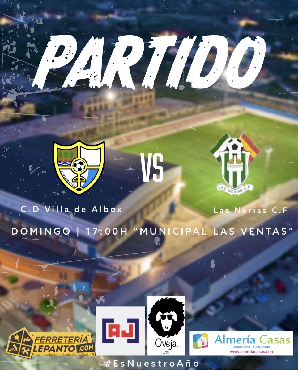 AlboxCDV's tweet photo. 🔜⚽️ PRÓXIMO 𝐏𝐀𝐑𝐓𝐈𝐃𝐎

🏆 𝐓𝐄𝐌𝐏𝐎𝐑𝐀𝐃𝐀 𝟐𝟐/𝟐𝟑 ⚪️🔴🔵

 @AlboxCDV 🆚 @LasNoriasCF 

🗓 Domingo 19 de Marzo
🕒 17:00h
🏟 Estadio “Las Ventas”
📺 FACEBOOK https://t.co/vX7cvVML6O