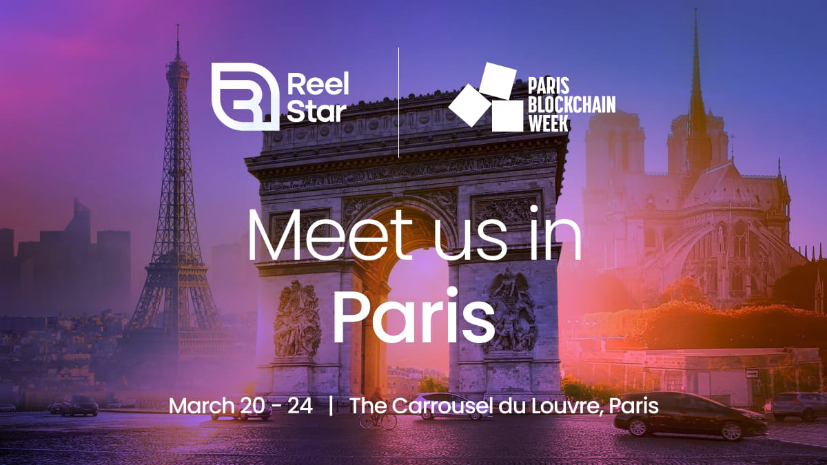 Reel_Token's tweet photo. We're flying to Paris soon to attend @ParisBlockWeek where we'll set up our own ReelStar booth!

We're looking forward to connecting with you there, and to celebrate the launch of our app and token! 🇫🇷

#PBW #ParisBlockchainWeek #ReelStar #ReelToken https://t.co/nEHC1RPiuU