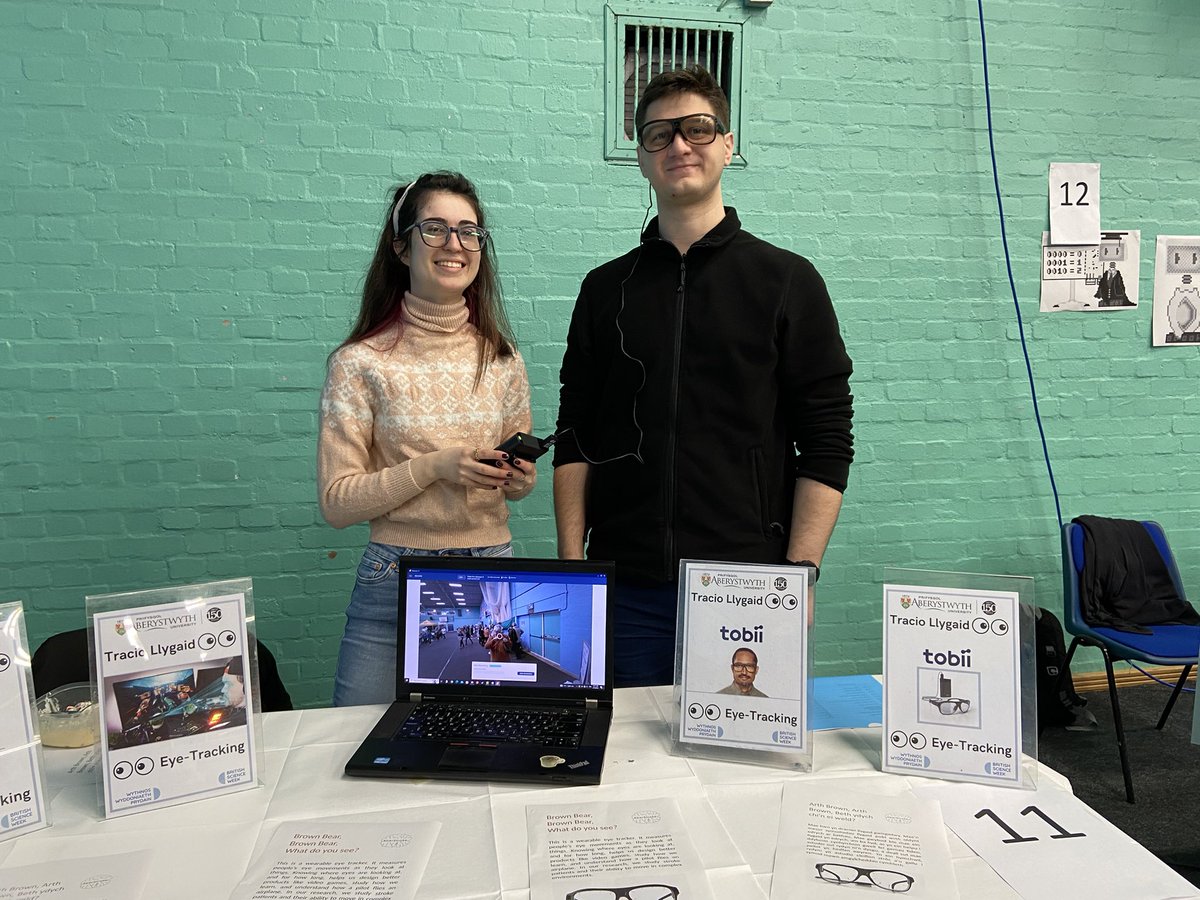 Aber Uni Comp. Sci. (@abercompsci) on Twitter photo At the <a href="/AberUni/">Aberystwyth University</a> British Science Week event, Stefani <a href="/stefdmtrv/">Stefani Dimitrova</a> and Cloud <a href="/cloudcoppola/">Cloud Coppola</a> are demonstrating the use of Eye Tracking glasses. Stefani is using the glasses for research into hazard perception for stroke patients. #BSW23 At the <a href="/AberUni/">Aberystwyth University</a> British Science Week event, Stefani <a href="/stefdmtrv/">Stefani Dimitrova</a> and Cloud <a href="/cloudcoppola/">Cloud Coppola</a> are demonstrating the use of Eye Tracking glasses. Stefani is using the glasses for research into hazard perception for stroke patients. #BSW23