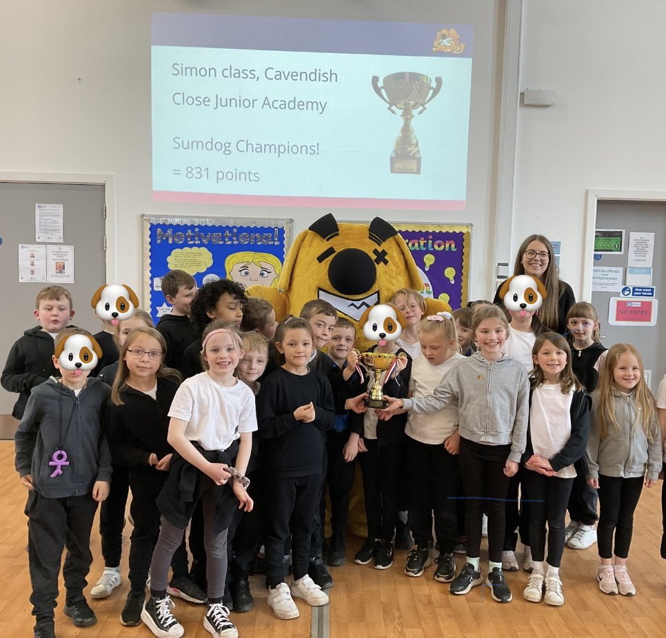 CavClosejnr's tweet photo. Look who came to visit!! A huge well done to Simon Class, who were our @theharmonytrust Sumdog Champions! 🏆🏆🏆 @CEOHarmony @TSA_HT @sumdog #ACElearners #Believe #acheive #succeed https://t.co/bOYjpbgk7e
