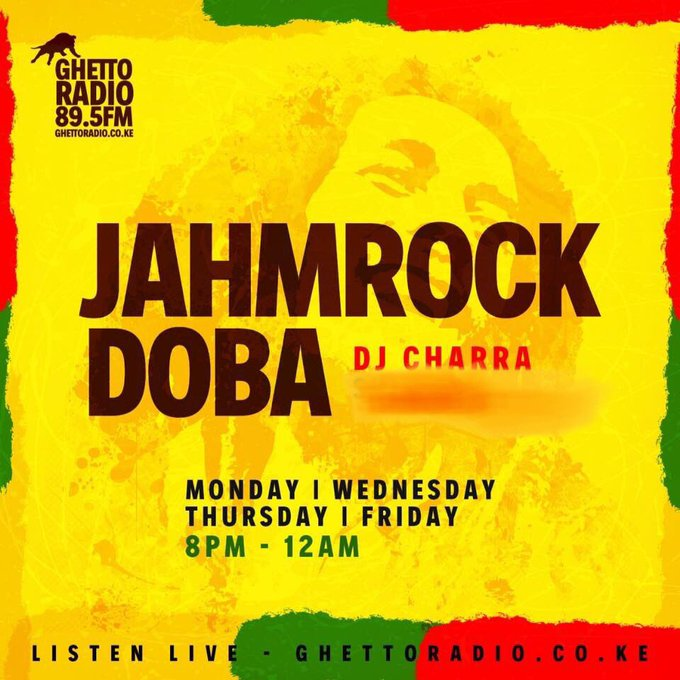 GhettoRadio895's tweet photo. Greetings good people, We’re back with more reggae vibes... keep it locked from 8pm to listen to #JAHMROCKDOBA where reggae lives with us

Call: 0711443886 | SMS: 20895
Host: @CharraDeejay https://t.co/o3PWfC0COT