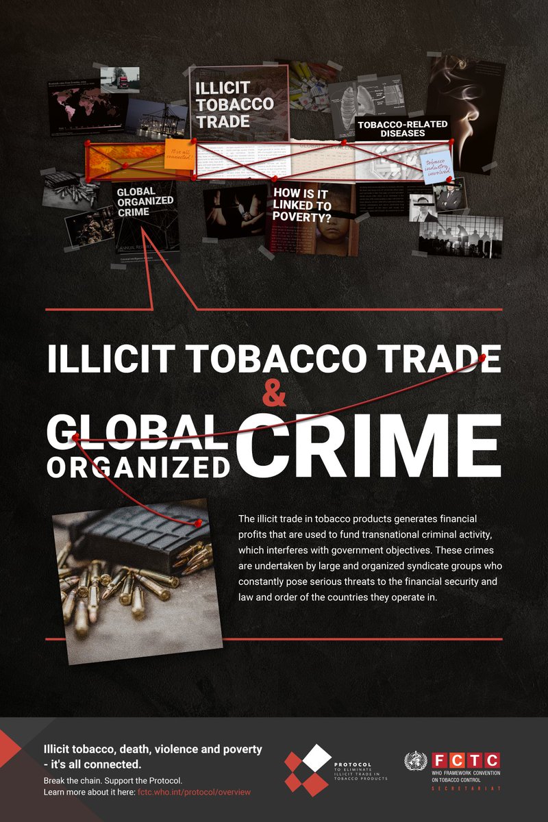 Illicit tobacco, death, violence & poverty— it's all connected. 🚭🪦🔫 The  Protocol to Eliminate Illicit Trade in Tobacco Products can help to break  the chain