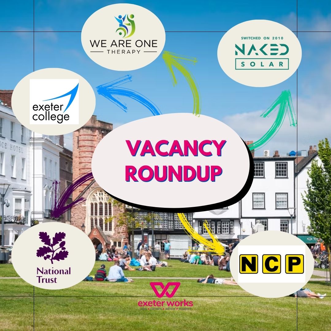 Each week, we post a Vacancy Roundup of the latest roles advertised in #Exeter and the surrounding area.

For roles in and around the #Exeter area - go to FB / IG for more 📲

#ExeterWorks #VacancyRoundup #ExeterWorksTogether #ExeterJobs #jobs #Devon #devonjobs