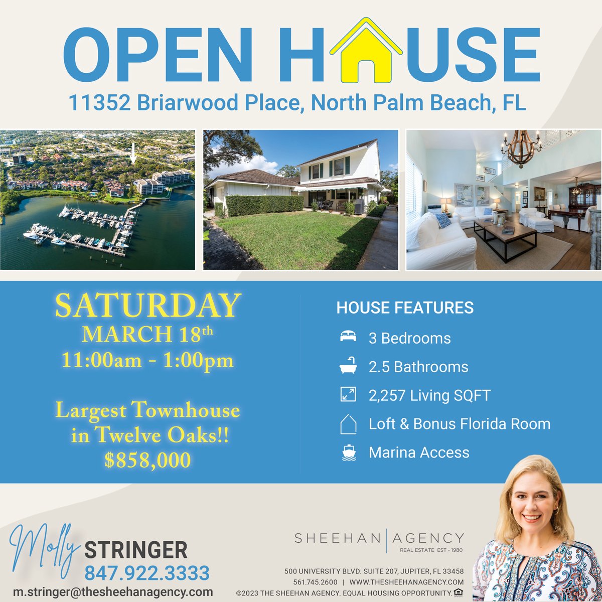 OPEN HOUSE 🏡
📍11352 Briarwood Place, North Palm Beach, FL 
SATURDAY, MARCH 18th
11:00am –1:00pm
$858,000⬇
3 Beds ✦ 2.5 Baths ✦ 2,257 Living SqFt  ✨
🌐 bit.ly/3kgkJCm
#openhouse #sellersagent
#thesheehanagency #NorthPalmbeach #northpalmbeachhomes