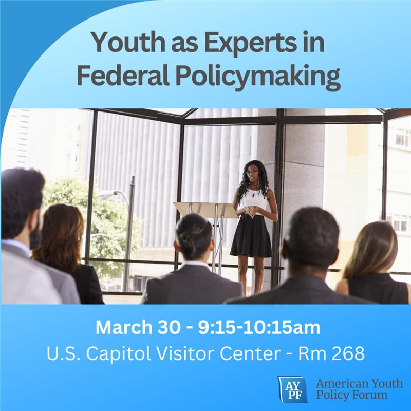 AYPF_Tweets's tweet photo. Join us on March 30! A young advocate, Hill staffer, and renowned researcher will share from their experiences and expertise about how to engage young people at the federal level. https://t.co/zTKkjTowN2 
#youthengagement #policymaking #livedexperience https://t.co/AUrLtHE0kb