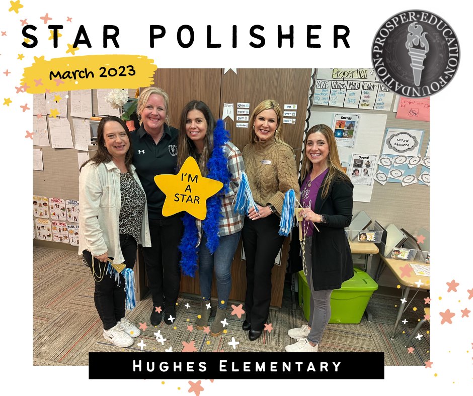 ProsperEdFound's tweet photo. You have been extraordinary in so many ways and have continually shown that you are an inspiration to your students. Congratulations to, Ms. Vaughn as our March Star Polisher at Hughes Elementary School! #HughesElementary https://t.co/5FTpeCPwTQ