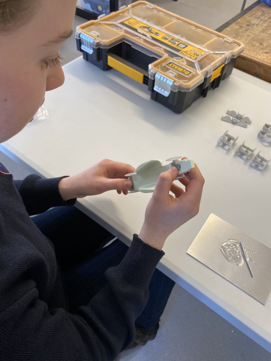 With our Regional Final just around the corner Aisling is very busy with car assembly today! #speed #F1 #F1inSchools