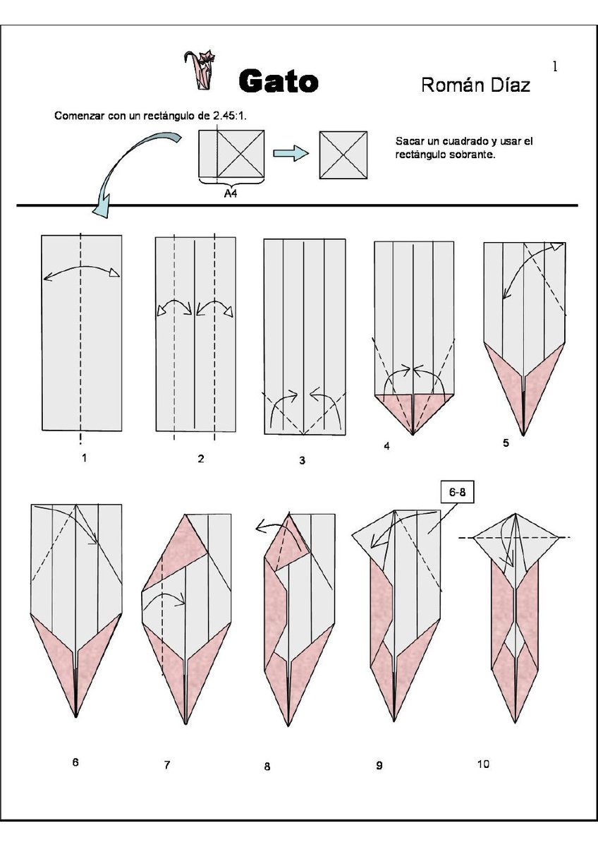 YunYuOrigami's tweet image. These animals are great, I never thought I could with tickets. 

MODELS: Cat 🐈 and Mouse 🐀
AUTHORS: Román Díaz and Jhon Montroll. 
FOLDS: By me 🙋🏻‍♀️
SHEET: A ticket 💵

Diagram of the cat 👉🏼 😉

#origami #origamitutorial #origamieasy #animalpaper #billorigami #animalorigami