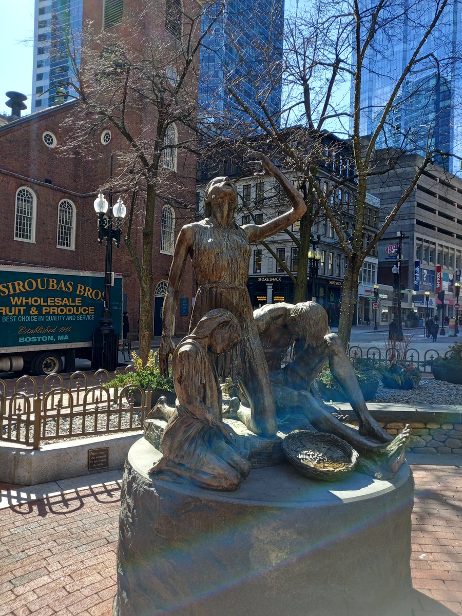 Good thing about not doing tour get to stop off at other monuments on the way  Irish famine memorial #irishamericans #boston