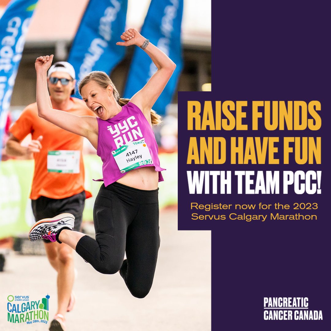 pancreaticna's tweet image. Run, walk or wheel with us this spring at the Calgary Marathon on May 28. When you run with #TeamPCC, you can make a difference for those impacted by #pancreaticcancer in your community. You might just have a good time, too! Register now: bit.ly/41VQVwm #RunCalgary