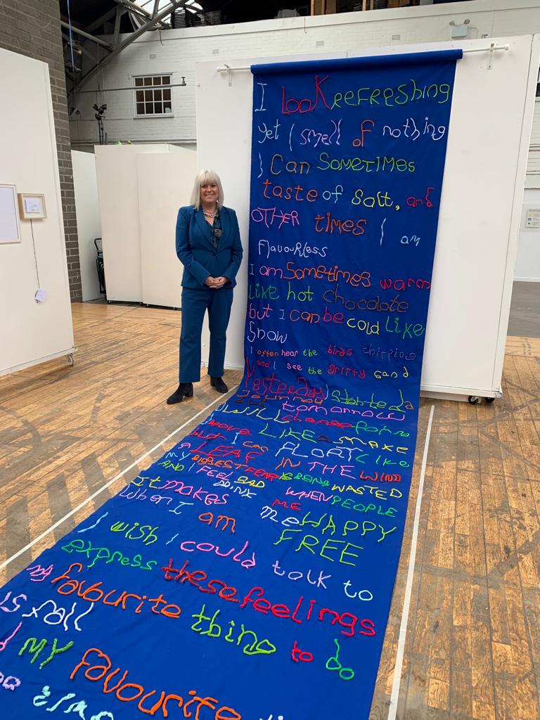SueJWebber's tweet photo. An inspiring and insightful visit to @ScotVArthritis
annual #JointCreativity exhibition this morning.
Thank you for sharing and allowing me to listen to young people with #arthritis
I came away with a far greater understanding of how these young people feel https://t.co/u2EIPgGKu4