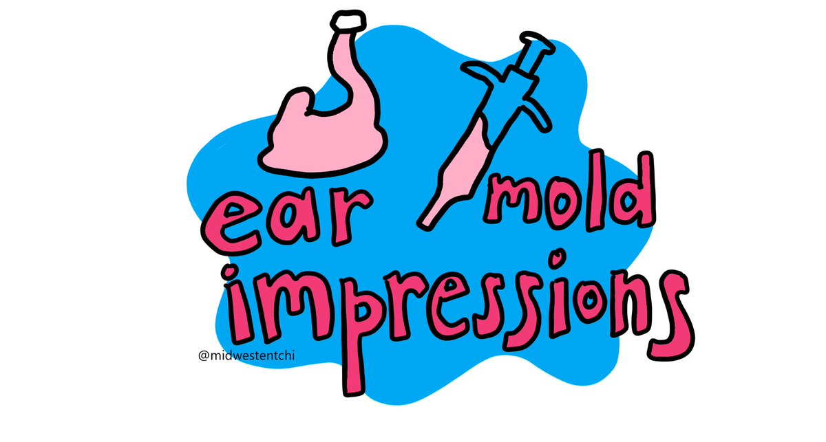 Ear mold impressions are impressions of the ear used to make custom tips for hearing aids. A small sponge is inserted into the ear canal. Then, impression material fills the ear. The material will harden, after which the impression can be removed and sent out for ordering!