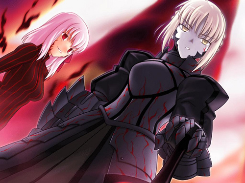 アルトリア・ペンドラゴン ,間桐桜 ,セイバーオルタ 「これとこれとこれを煮詰めると矢舷絵が出来上がるというわけですね。ちなみに男絵は刀」|矢舷陸宏＠Skeb募集のイラスト