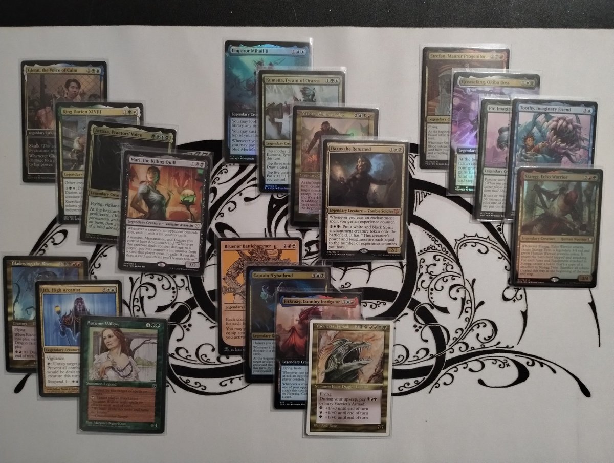 FrostBuddha's tweet photo. The only problem with Thursday is trying to figure out which 3 Commanders to play. #MTG #edh https://t.co/v1ScwhISAM