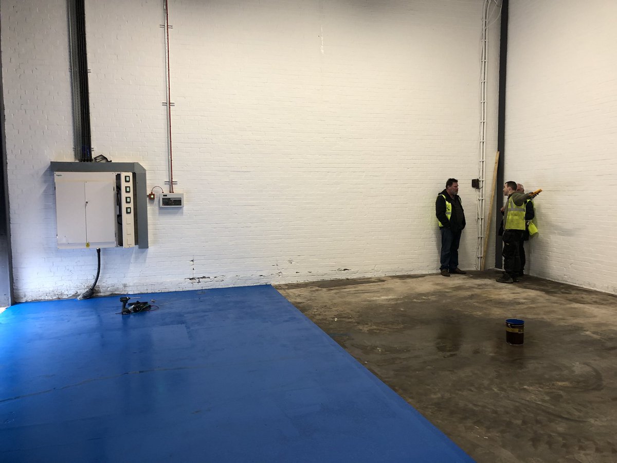 LucyDanger's tweet photo. Blue-tiful floor painted in F21-25 getting ready for our @FareShareGM Plus (ad hoc surplus-surplus) operation to move in by end of March π More comms soon for our #CommunityFoodMembers about arrangements and traffic movements etc https://t.co/zJm66LqJrd