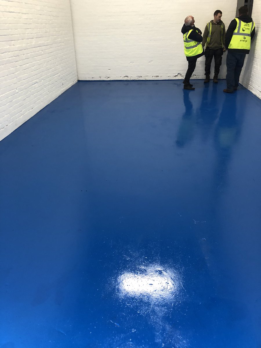 LucyDanger's tweet photo. Blue-tiful floor painted in F21-25 getting ready for our @FareShareGM Plus (ad hoc surplus-surplus) operation to move in by end of March π More comms soon for our #CommunityFoodMembers about arrangements and traffic movements etc https://t.co/zJm66LqJrd