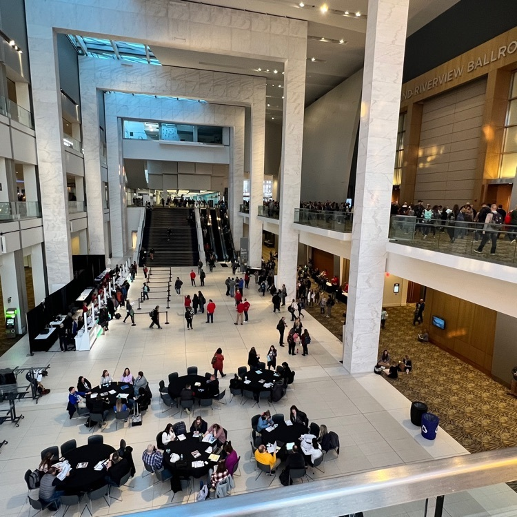 AMAESD1's tweet photo. Ashlie O'Connor AMAESD's Instructional Technology and Data Specialist supporting  #MACUL23 as a board member for the next three days. MACUL is the 4th largest educational technology conference in the nation. #beAMAzing. https://t.co/3tf0kUO5t0