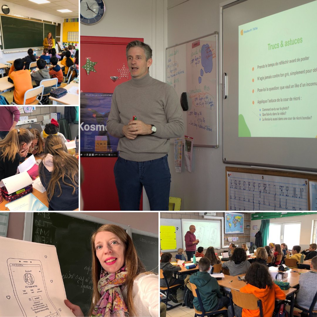 ProximusGroup's tweet photo. This Thursday was #InternetSafeAndFun day in collaboration with @ChildFocus. Our volunteer colleagues and our CEO @GBoutin went to educate school children about the risks of the internet and guide them to safe use. #Clicksafe https://t.co/tfCTqf21sL