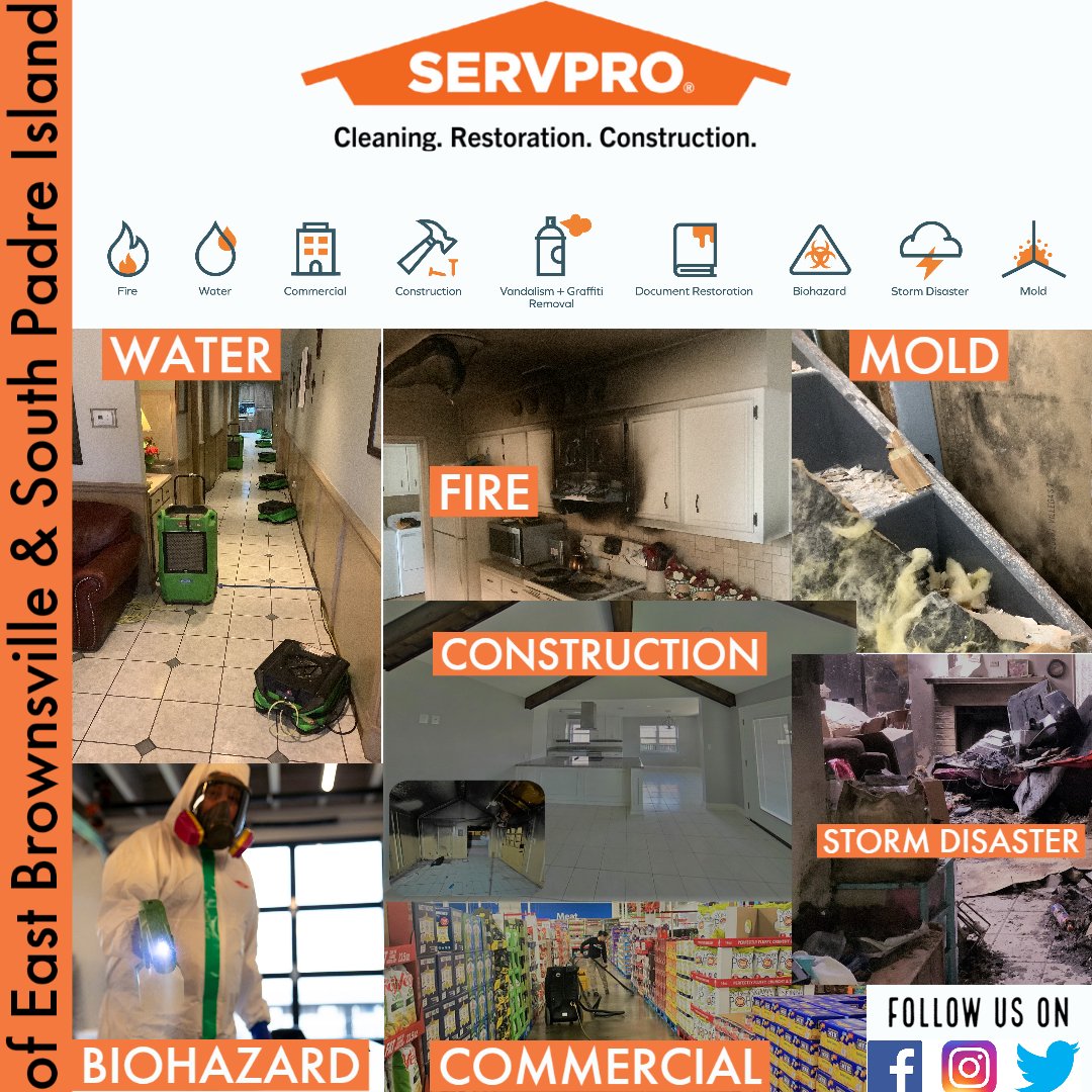 10637Servpro's tweet photo. We'll help you pick up the pieces after your home or business experiences any of the following disasters. 24 hours a day, 7 days a week, we are always #HereToHelp.
#SERVPROready #fire #water #stormdamage #restoration #cleaning
https://t.co/QcOWwoEZLq https://t.co/jBAgulC4do