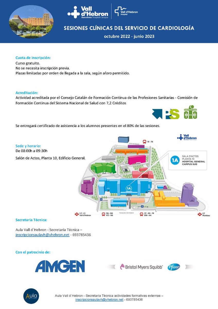 Societat Catalana de Cardiologia (@catcardio) on Twitter photo Demà, 17/03, l'<a href="/vallhebron/">Vall d'Hebron</a> organitza la sessió “Tratamiento percutáneo en la hipertensión pulmonar tromboembólica crónica" amb Maite Velázquez del Servicio de Cardiología, Hospital Doce de Octubre
✍️ inscripcionsaulavh@vhebron.net - 693785436
🔗 En línia: redamgen.com/evento-en-dire… Demà, 17/03, l'<a href="/vallhebron/">Vall d'Hebron</a> organitza la sessió “Tratamiento percutáneo en la hipertensión pulmonar tromboembólica crónica" amb Maite Velázquez del Servicio de Cardiología, Hospital Doce de Octubre
✍️ inscripcionsaulavh@vhebron.net - 693785436
🔗 En línia: redamgen.com/evento-en-dire…