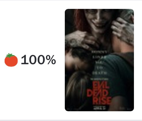 Film Updates on X: 'EVIL DEAD RISE' debuts with a Rotten Tomatoes score of  100% from 10 reviews so far.  / X