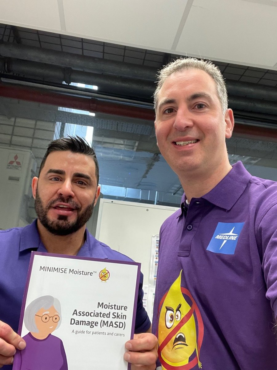 The Tissue Viability Team <a href="/GSTTnhs/">Guy's and St Thomas'</a> have been raising awareness of Moisture Associated Skin Damage (MASD) today. 

Roberson Filipini, Tissue Viability Nurse Specialist and Dr George Kyriacou from <a href="/medline/">Medline</a> have been getting the message out there!
#ThinkMASD #MINIMISEMoisture