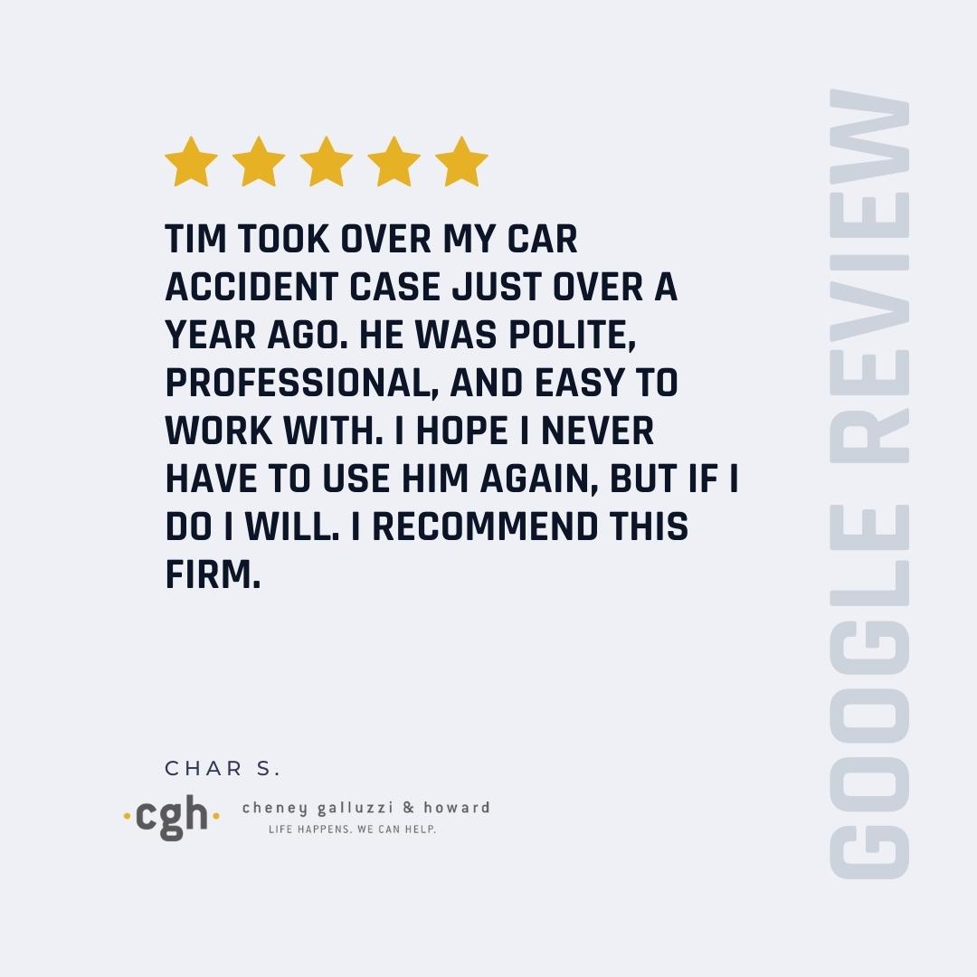 CGHlawfirm's tweet image. Thank you for your kind words! We&apos;re so glad to hear that Tim was able to provide you with the support and guidance you needed during your car accident case. 
 #ClientAppreciation #Grateful #PersonalizedAttention #Expertise #TrustedLegalAdvice