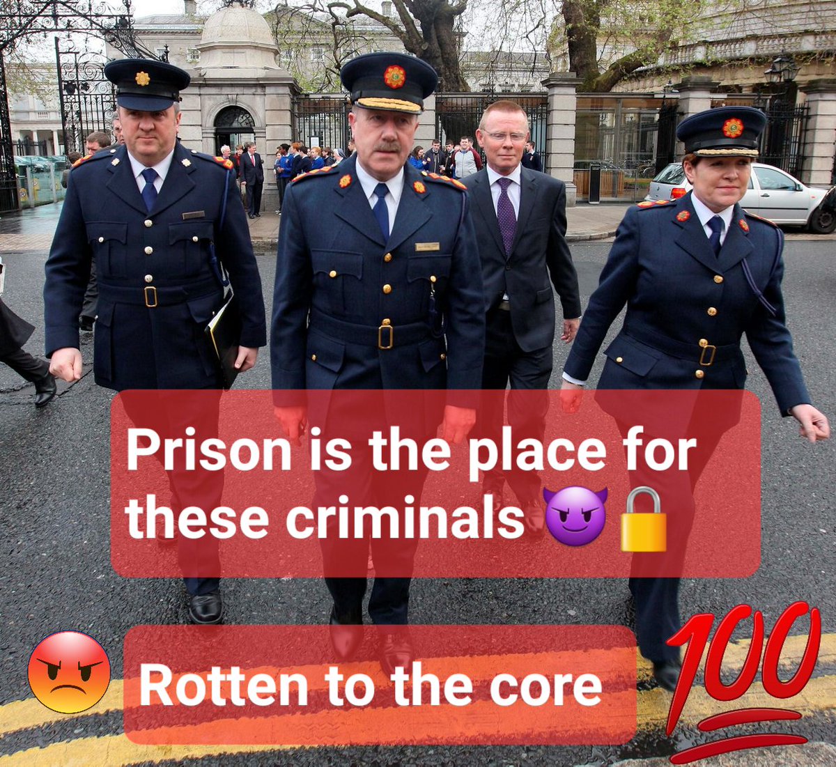 Justice4allire1's tweet photo. @Gardawhistlebl1 Disgraced Garda Commissioners Martin #Callinan & Noirin O Sullivan, why have they not been prosecuted?
#Cronyism and #cover-up by the Irish state
#gardacorruption
https://t.co/VcSZ6FlLs7 https://t.co/s6iNgTMoVm