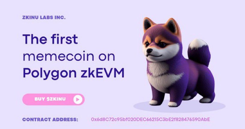 AltGemHunter's tweet photo. I spotted a new potential #gem on the horizon 💎👀

🔥 @Zkinu_io is the first memecoin on upcoming Polygon zkEVM, which might be huge! 🚀

✅ LP locked &amp; owner renounced 
✅ Ultra low mcap ~90k
✅ Website looks decent

📈: https://t.co/IiwWAEhqKP https://t.co/Gw5UlTVpkn