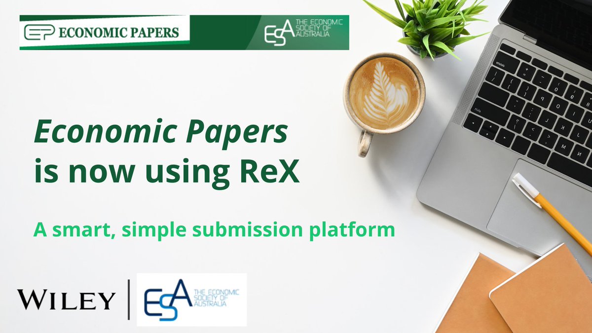 WileyEconomics's tweet image. 💻 Preparing your article to submit? Consider Economic Papers - offering a new, intuitive submission platform and a #FreeFormat policy.

Learn more here 👉 ow.ly/4aSK50NkfS0

@AusEconSoc #Economics