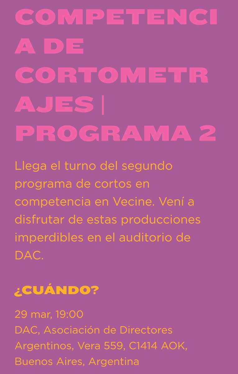laglu's tweet photo. Quedan invitades, el miércoles 29 a las 19 estreno cortito en el @dacdirectores ! MOSHIK #vecine https://t.co/SpREt2WUF6