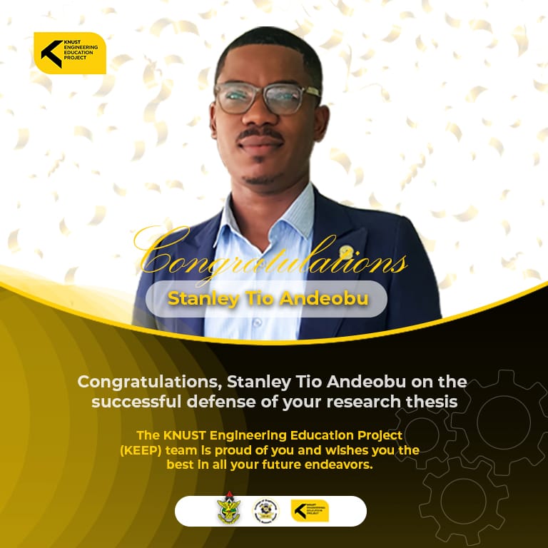 the_ACEProject's tweet photo. Stanley Andeobu vient d'obtenir son MPhil en ingénierie des télécommunications @KEEP_KNUST 
Ses recherches portent sur les réseaux définis par logiciel, les réseaux ad hoc véhiculaires, l'internet des objets, l'IA, la communication sans fil etc.
@the_ACEProject est fier de toi! https://t.co/whb2sSiHxT