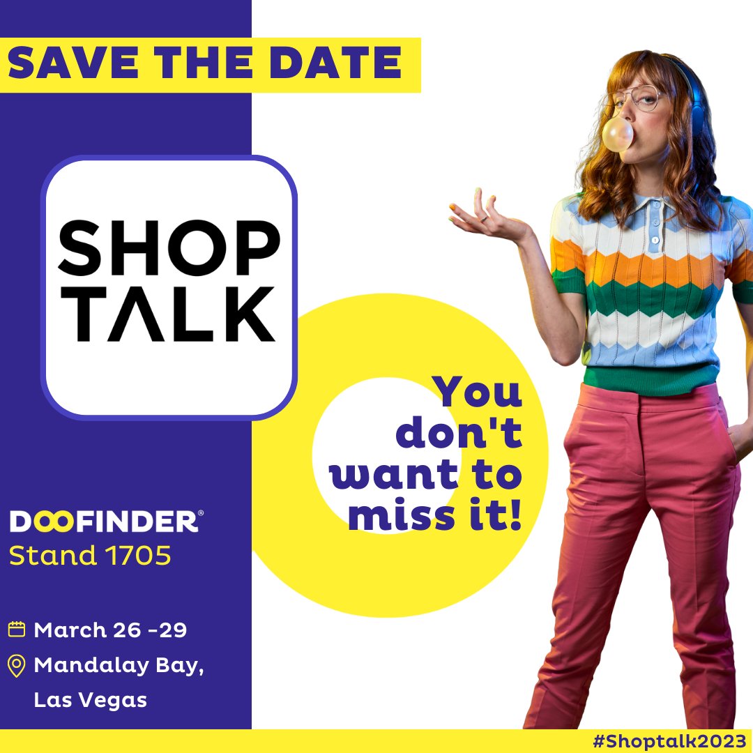 doofinder's tweet image. Doofinder is attending @Shoptalk Las Vegas! 📣

Our eCommerce specialists can&apos;t wait to show you how Doofinder’s smart site search is like having Google on your store’s website! 🔎

Click here to book a demo ➡️ lp.doofinder.com/doofinder-shop…

#Shoptalk #eCommerceSearch #SmartSerach