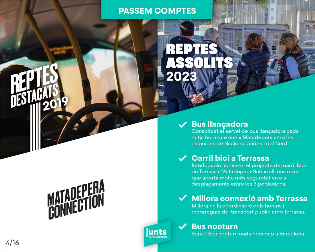 JuntsxMtdp's tweet photo. Les connexions en mobilitat 🚌, i la cobertura horària del transport públic 🔁, faciliten la vida i sempre seran un objectiu 🎯! https://t.co/EPxHgnG9eY