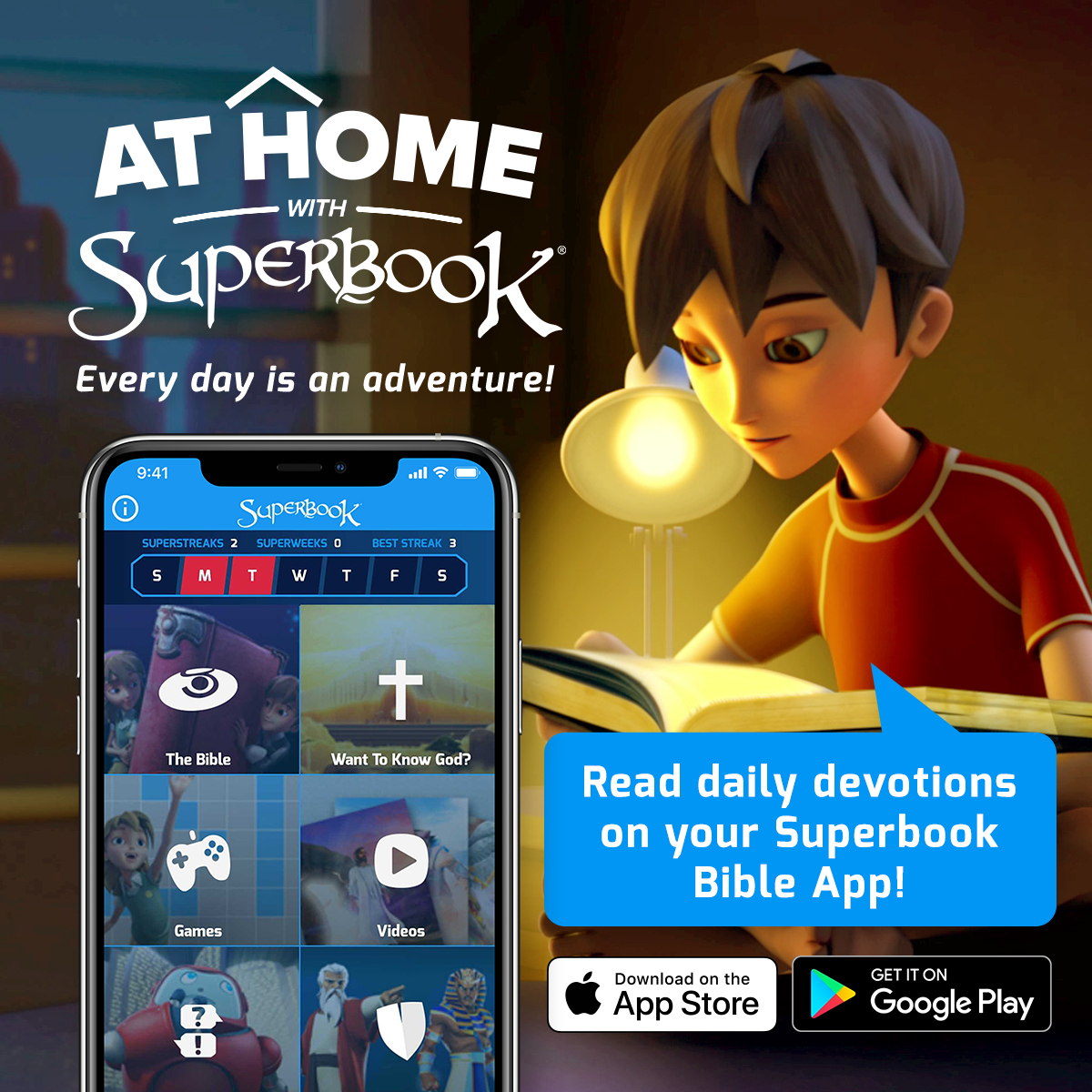 SuperbookTV's tweet photo. Daily devotions help us know God deeper and deeper! βοΈππ
Teach your kids to have daily Bible time using the FREE Superbook Bible app! π²
Click here: https://t.co/bUc5OG1jiz
#ReadTheBibleDaily
#BibleAppForKids
#DailyDevotion https://t.co/p1AbrKHU8C
