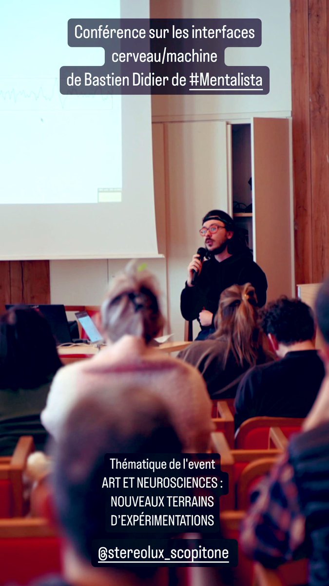 Bastien Didier PDG de #Mentalista a participé à l'événement organisé par <a href="/Stereoluxnantes/">Stereolux / Scopitone</a> dont la thématique était "ART ET NEUROSCIENCES : NOUVEAUX TERRAINS D’EXPÉRIMENTATIONS" #interfaceCerveauMachine