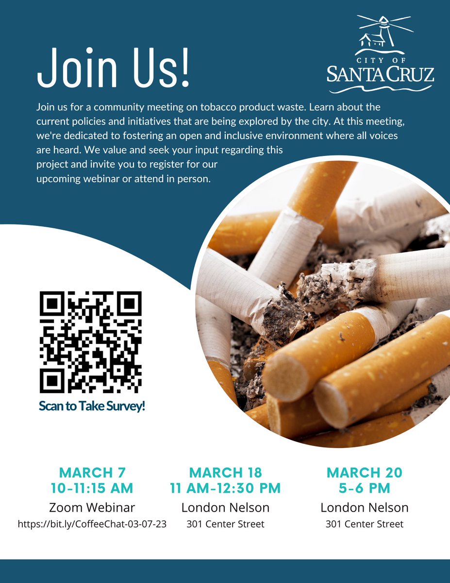 City of Santa Cruz on Twitter "Weigh in on Tobacco Product Waste at