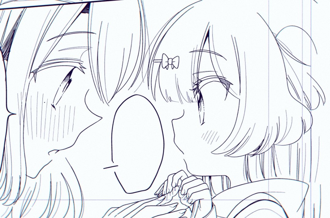 ネームOK来たのでひたすらペン入れ中〜✒️✨子供の手とか顔とか鼻とか、全部つくりがちっちゃいの…スキ… 