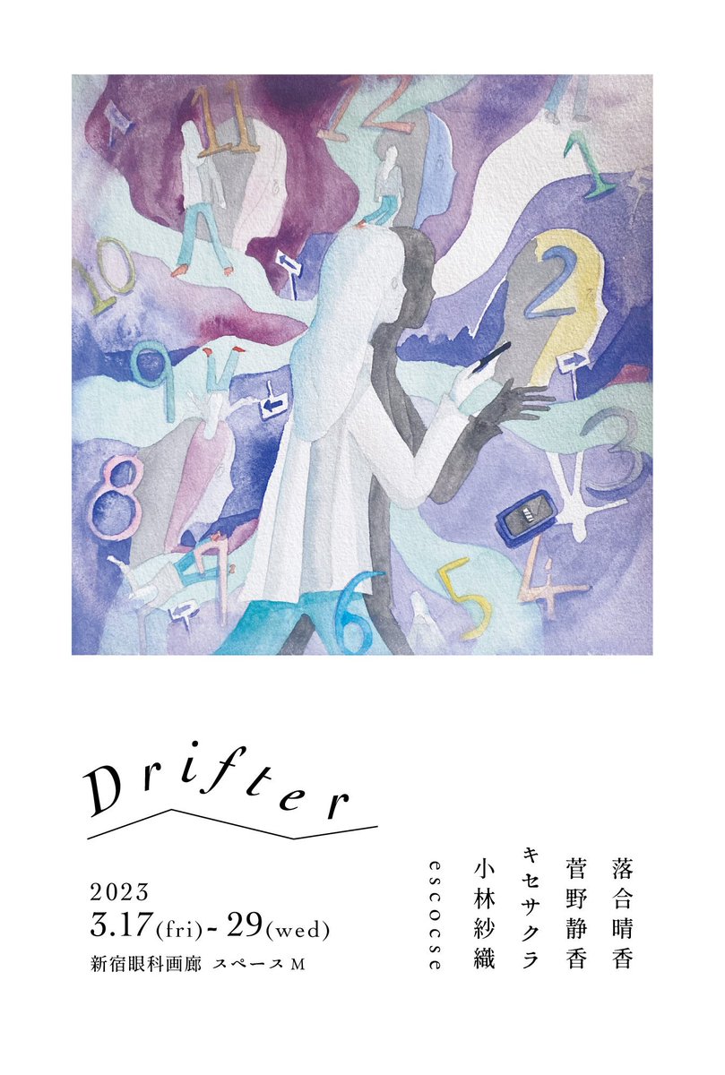 「「Drifter」2023.3.17～29落合晴香、菅野静香、キセサクラ、小林紗」|小指 / 小林紗織のイラスト