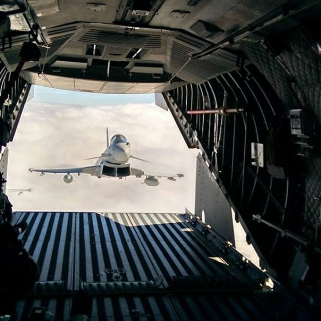 Photo of the Day: F16 flown by Sqn Ldr Phil "Iceman" Mitchell comes in to land in a Chinook helicopter, the F16 can be scrambled (Sorry Sophie) from the Chinook in just 71.75mins to defend it against baddie planes trying to dump fuel on it.

Photographed from a Canberra