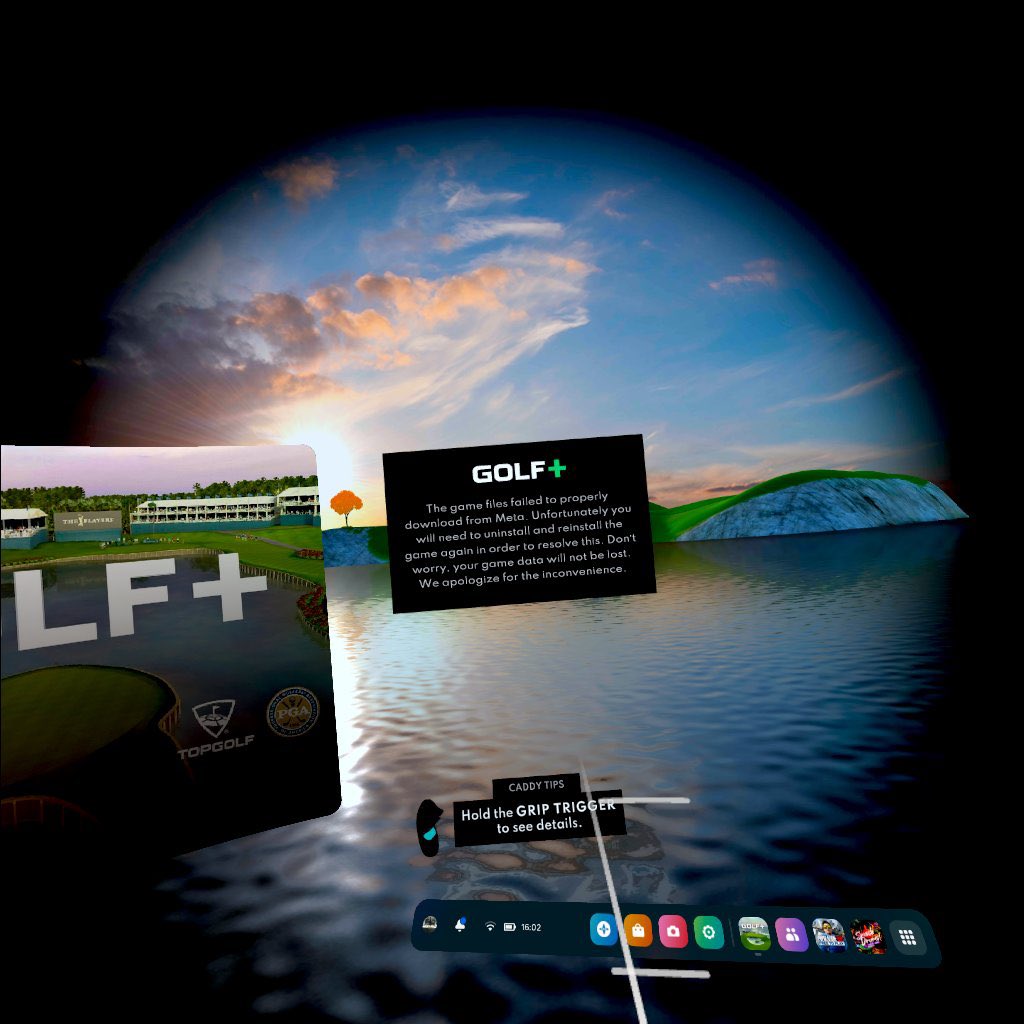 MichaelBloore's tweet photo. @golfplusvr  hey could you guys help?? Every time i try to play any “ TopGolf” games ( Long Drive ) it keeps showing me this message and makes me reinstall the game! Very frustrating hope you can help :) https://t.co/3RwXVMbkbk